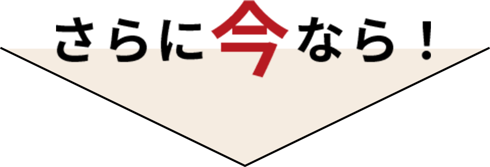 さらに今なら！